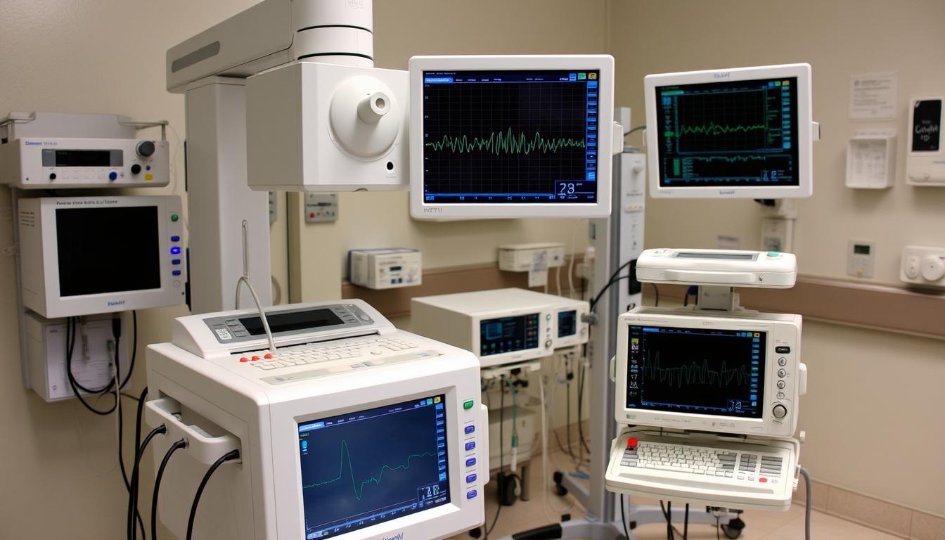 Diagnostic equipment used for HIE: Hypoxic Ischaemic Encephalopathy assessment including EEG and amplitude-integrated EEG
