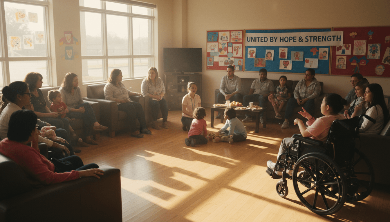 Support group meeting with families affected by Rett Syndrome