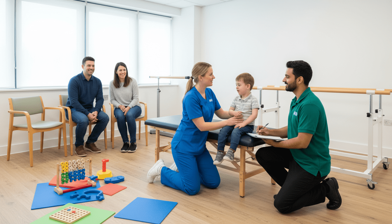 CPIP: The Cerebral Palsy Integrated Pathway healthcare team assessing child with cerebral palsy
