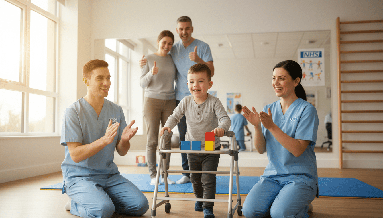 child with cerebral palsy achieving developmental milestone with CPIP support