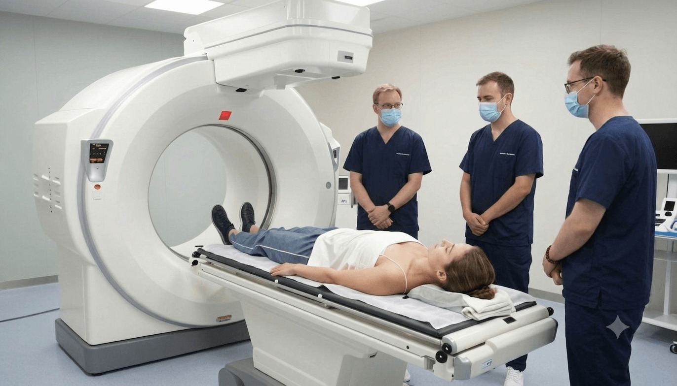 Patient receiving radiotherapy treatment planning