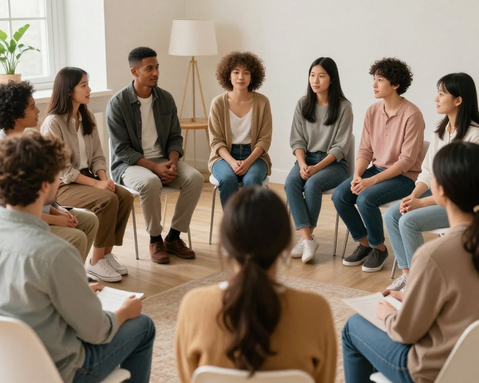Support group meeting for families affected by pediatric stroke