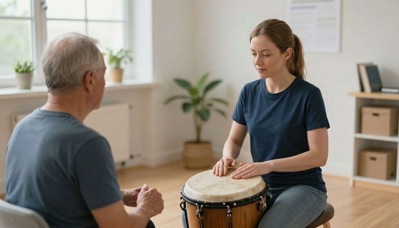 What is music therapy shown in a calm clinical session
